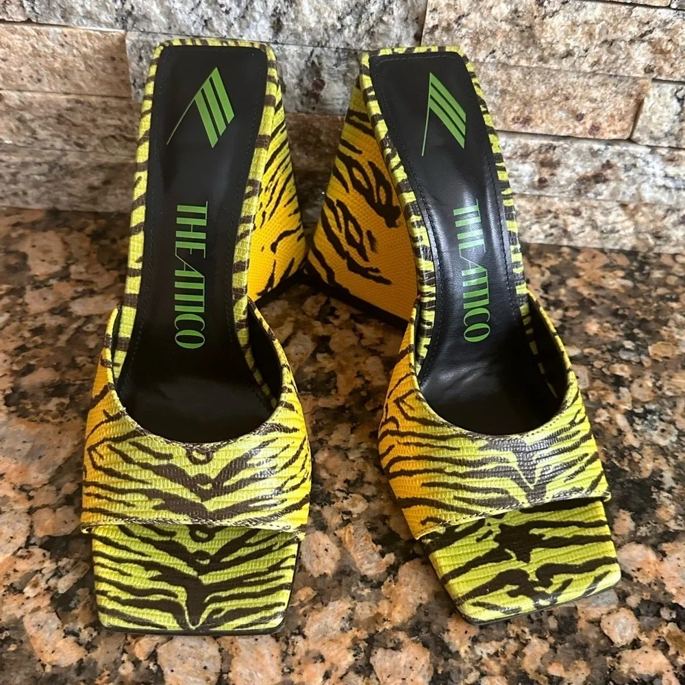 The Attico Women's Devon Anais Snake Effect Slide Sandals